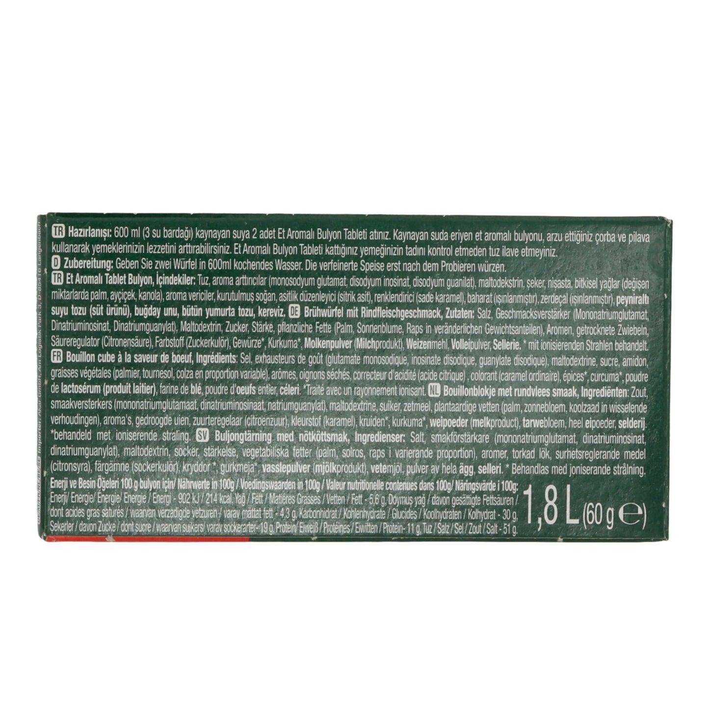 Cubetti di brodo Bizim Mutfak | Brodo aromatizzato alla carne | Aroma di manzo | 60 g