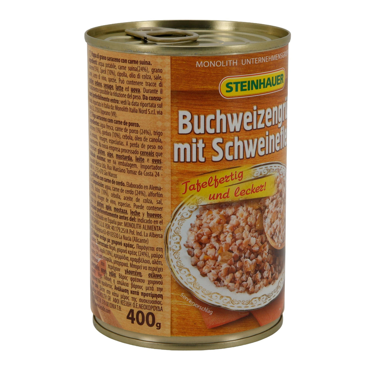Buchweizengrütze mit Schweinefleisch Steinhauer | Fertiggericht | tafelfertig | 400 g Dose STEINHAUER