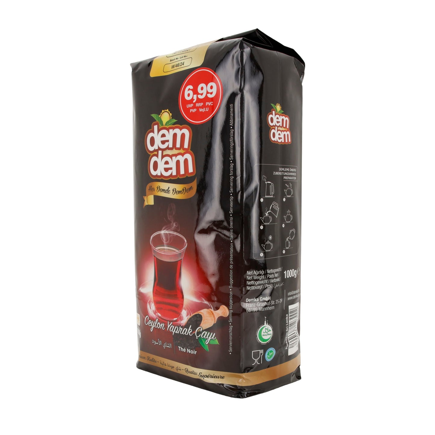 Ceylon Schwarzer Tee Dem Dem | Schwarz-Tee | Loser Blatttee | 1000 g