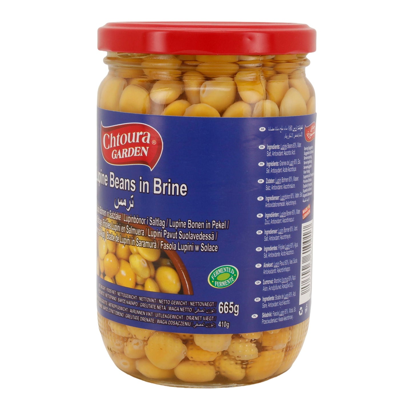 Chtaura Garden | Lupinenbohnen in Salzlake | verzehrfertig & fermentiert | 665 g (Abtropfgewicht: 410 g) - Taste Your World