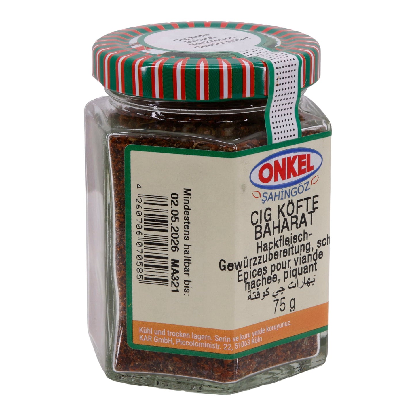 Çiğ Köfte Baharat Onkel Şahingöz | Kıyma Baharat Karışımı | Acılı | 75 g
