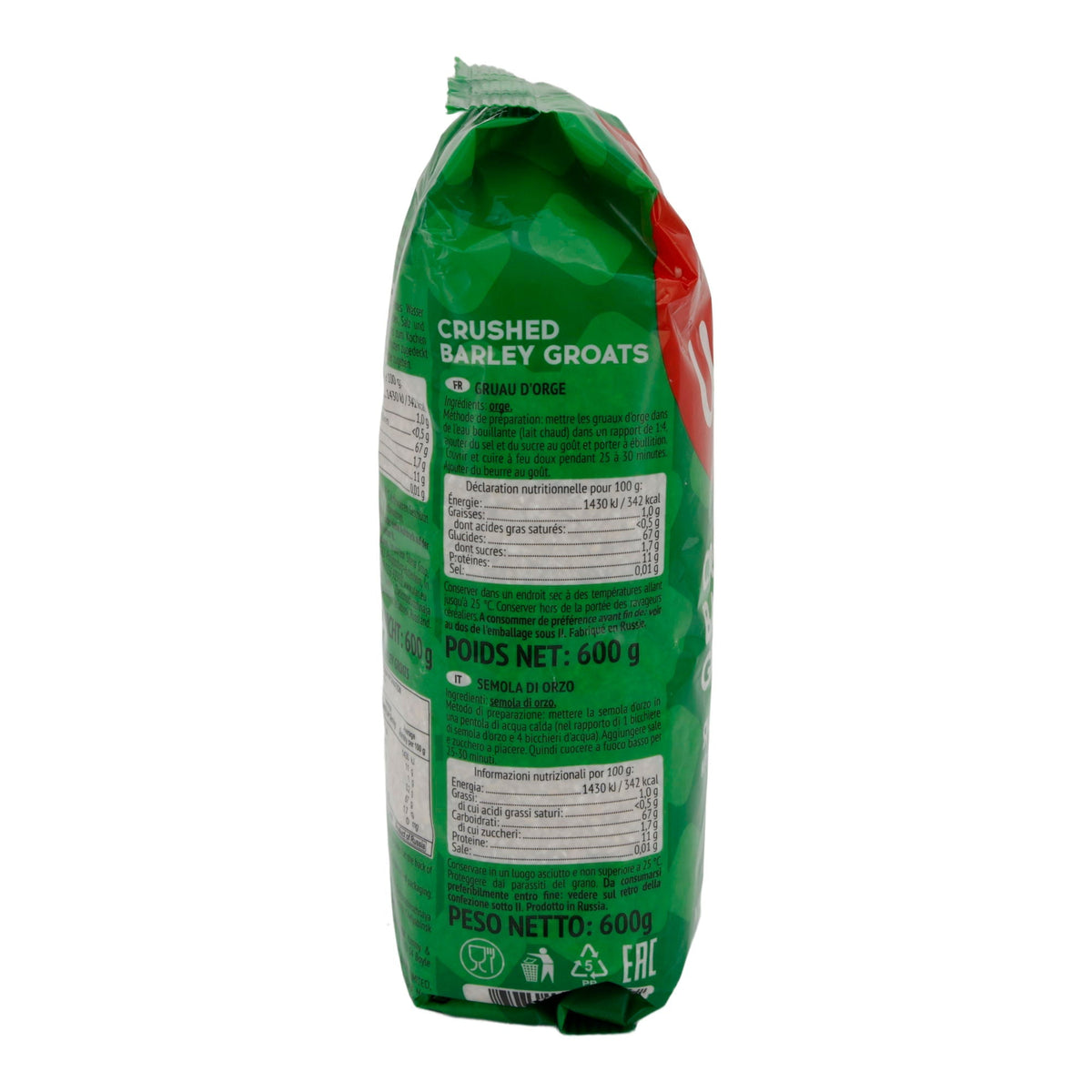 Crushed Barley Groats | Getreide | Zerstoßene Gerstenkörner | 600 g UVELKA