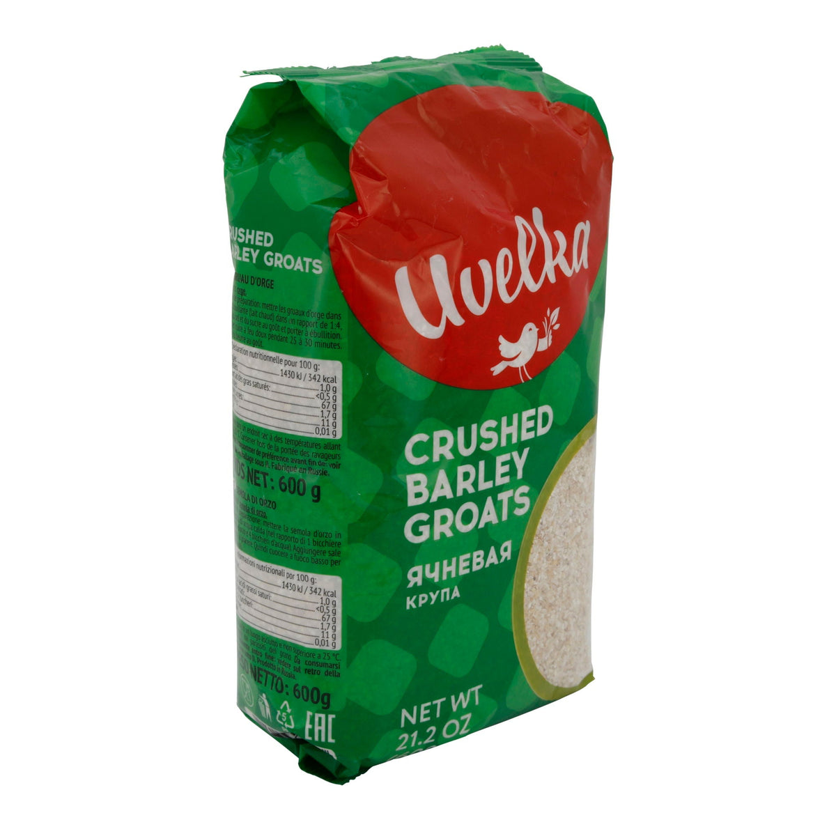 Crushed Barley Groats | Getreide | Zerstoßene Gerstenkörner | 600 g UVELKA