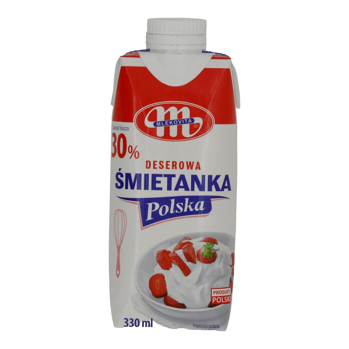 Dessert-Sahne Mlekovita | Sahne | 30 %, Polnische Sahne für süße Kreationen | 330 ml MLEKOVITA