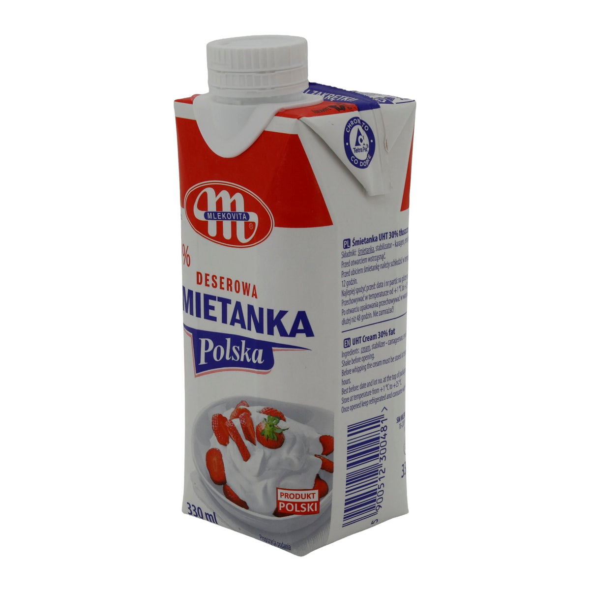Dessert-Sahne Mlekovita | Sahne | 30 %, Polnische Sahne für süße Kreationen | 330 ml MLEKOVITA