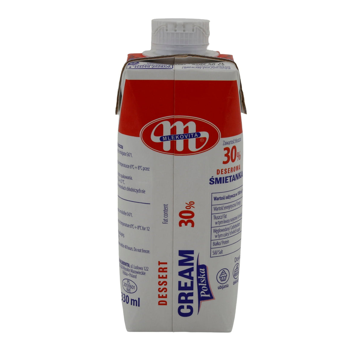 Dessert-Sahne Mlekovita | Sahne | 30 %, Polnische Sahne für süße Kreationen | 330 ml MLEKOVITA