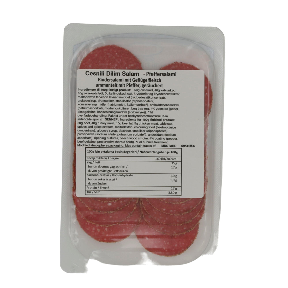 Dilim Salam Onkel Sahingöz | Halal-Pfeffersalami | Mit Rind & Geflügel | 80 g ONKEL SAHINGÖZ