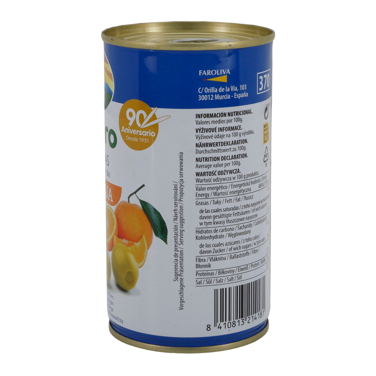 El Faro | Grüne Oliven gefüllt mit Orangenpaste | Fruchtig & Mediterran | 350 g / 150 g Abtropfgewicht Silca