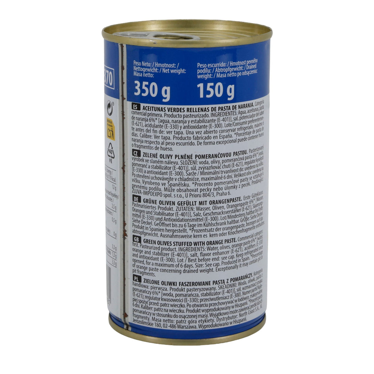 El Faro | Grüne Oliven gefüllt mit Orangenpaste | Fruchtig & Mediterran | 350 g / 150 g Abtropfgewicht Silca