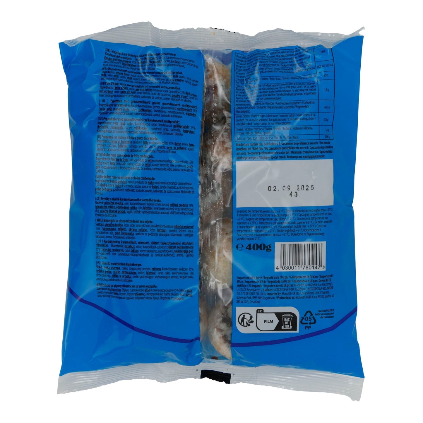 Feingebäck Steinhauer Prjaniki | Gebäck | Russisches Kuchen mit Karamell-Kondensmilchfüllung | 400 g STEINHAUER