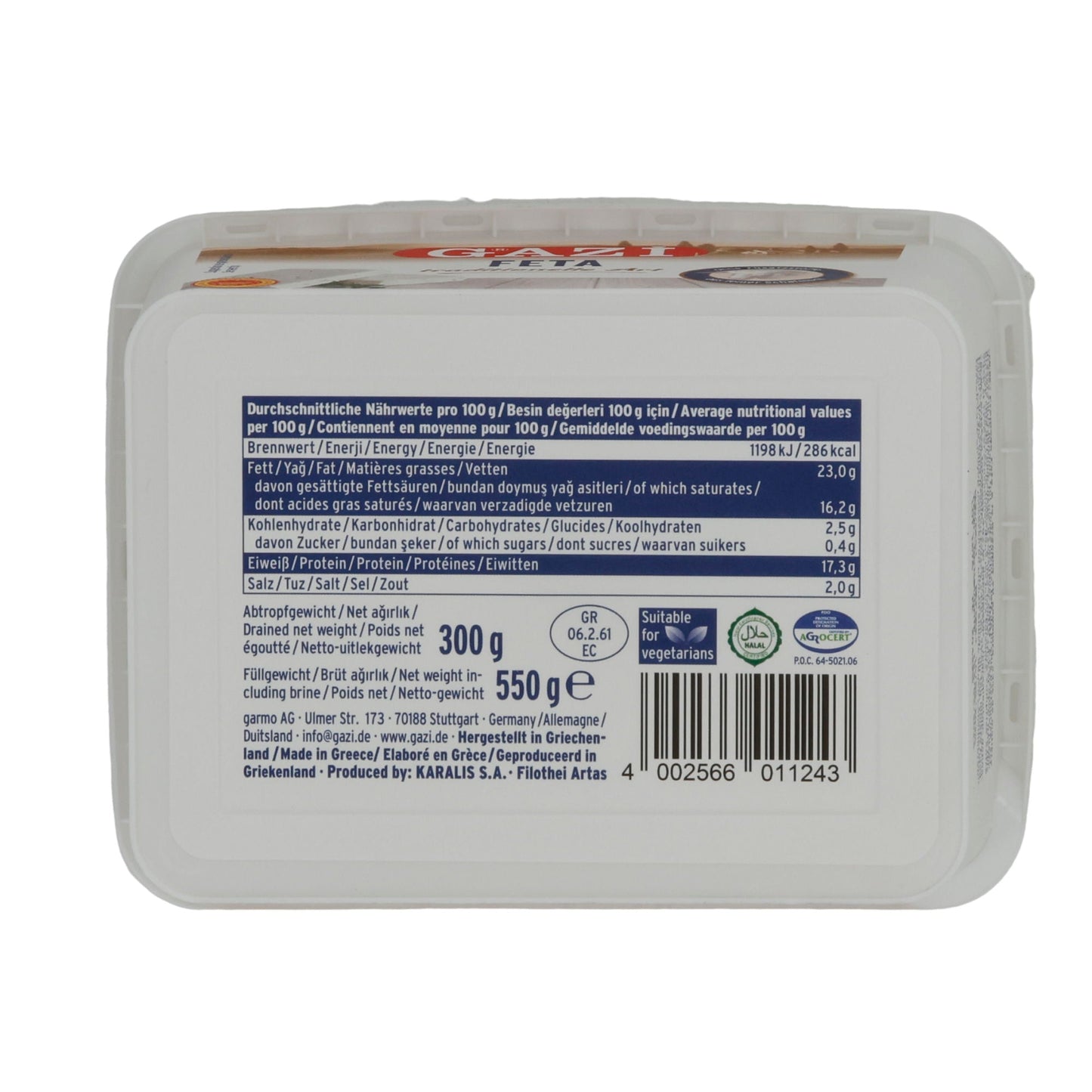 Feta Käse Gazi | Traditionell gereift | Griechischer Feta | 550 g GAZI