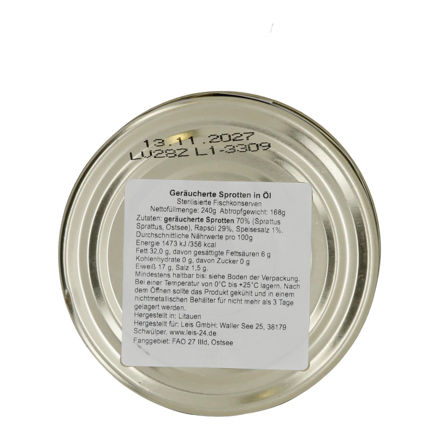 Fischkonserve | Riga Sprats in Öl | Geräucherte Sprotten | 240 g Brivais