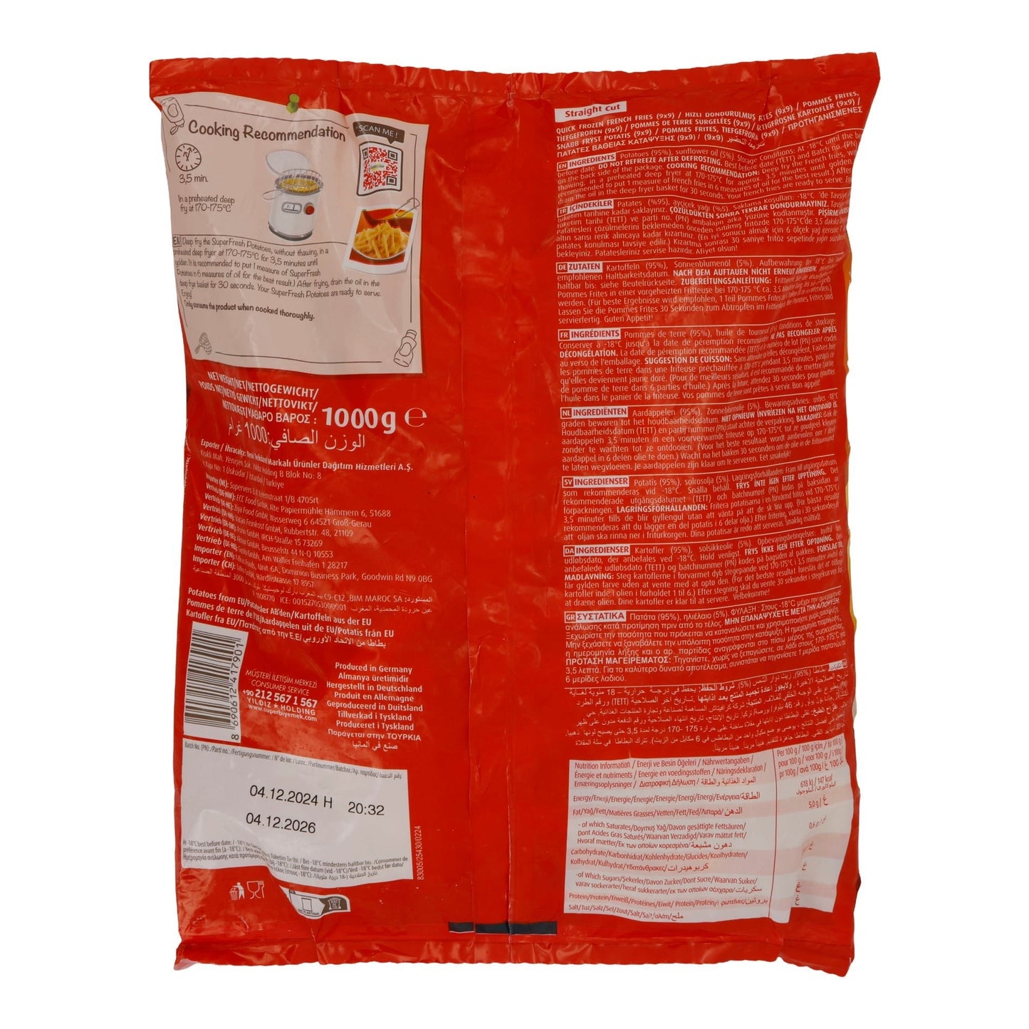 French Fries SuperFresh | Pommes Frites | Tiefgefroren | 1000 g SUPERFRESH