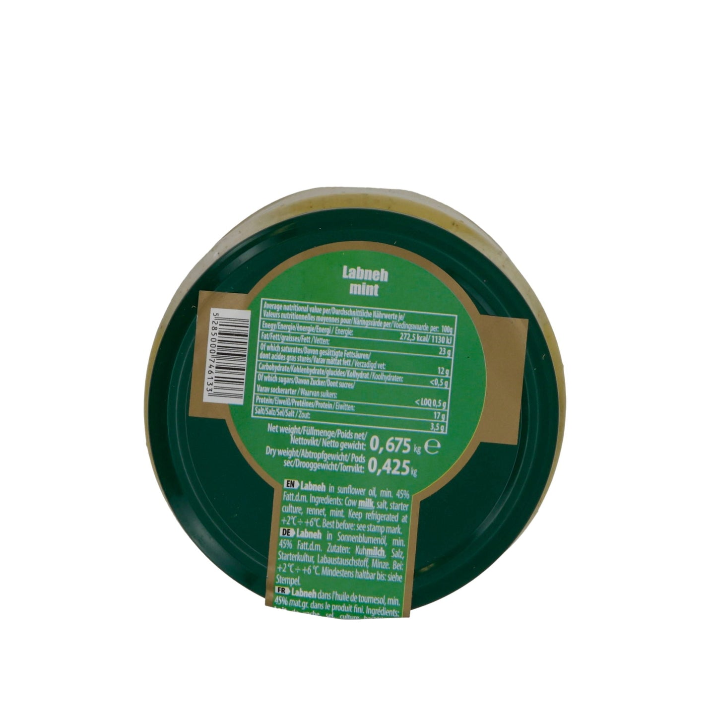 Frischkäse Al-Raii Labneh Mint | Orientalisch, in Öl mit Minze | 675 g AL RAII