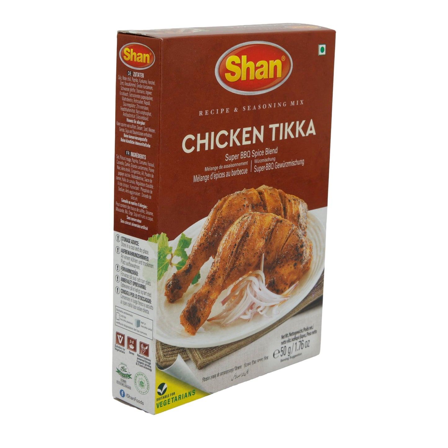 Miscela di spezie Shan | Chicken Tikka | Miscela di spezie Super-BBQ per pollo alla griglia | 50 g