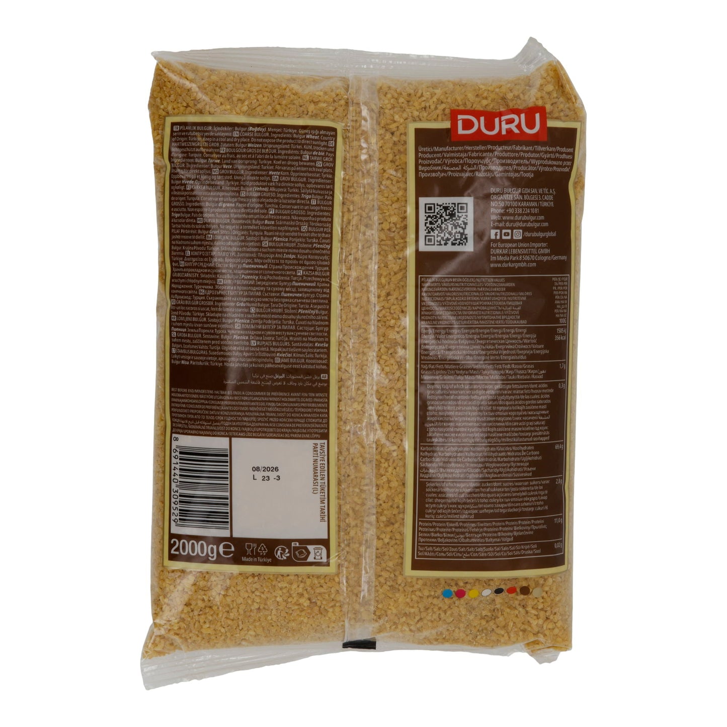 Grober Bulgur Duru Pilavlık Bulgur | Getreide | für Pilav | 2000 g - Taste Your World