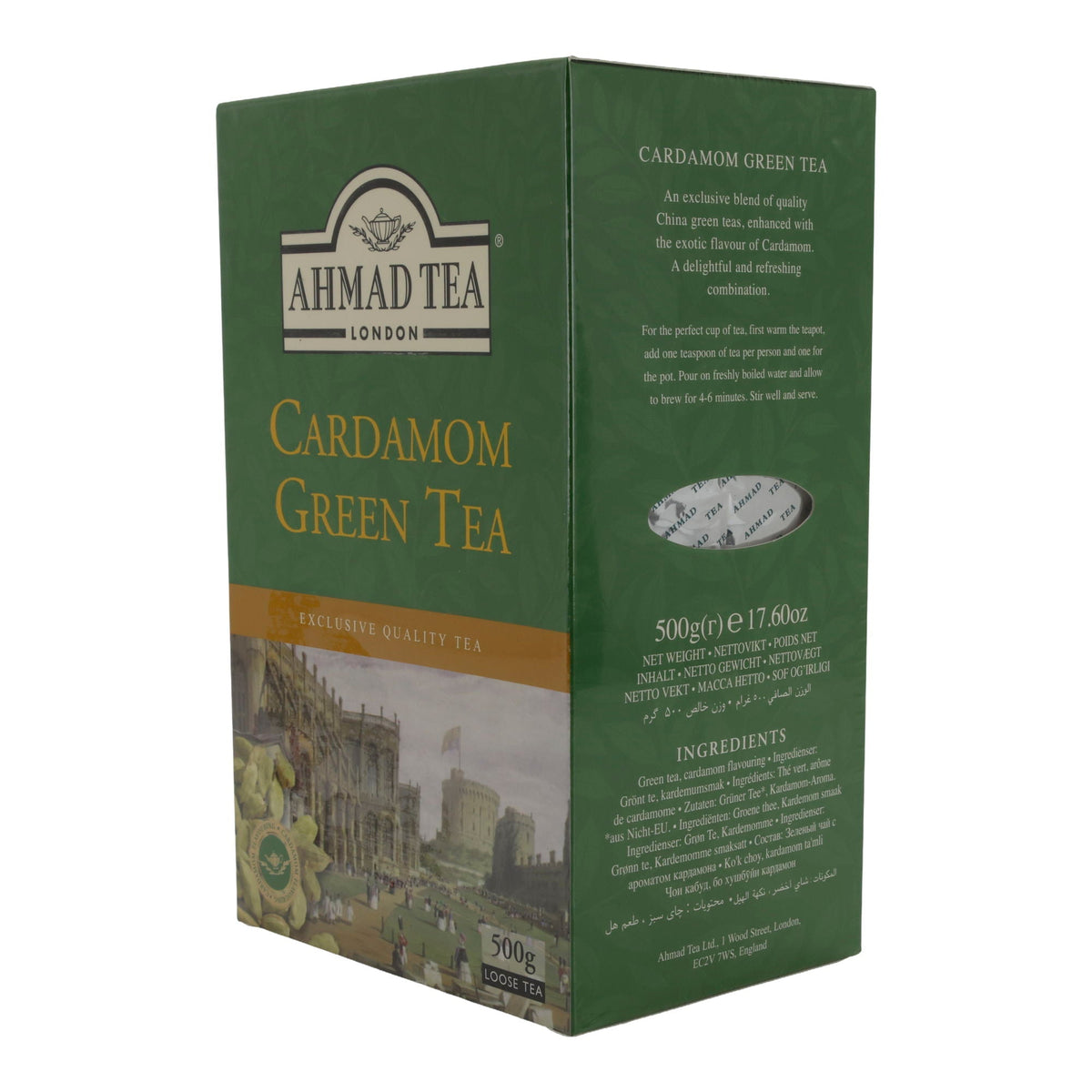 Grüntee Ahmad Tea | Cardamom Green Tea | Loser Tee mit Kardamom | 500 g | Exklusive Qualität AHMAD TEA