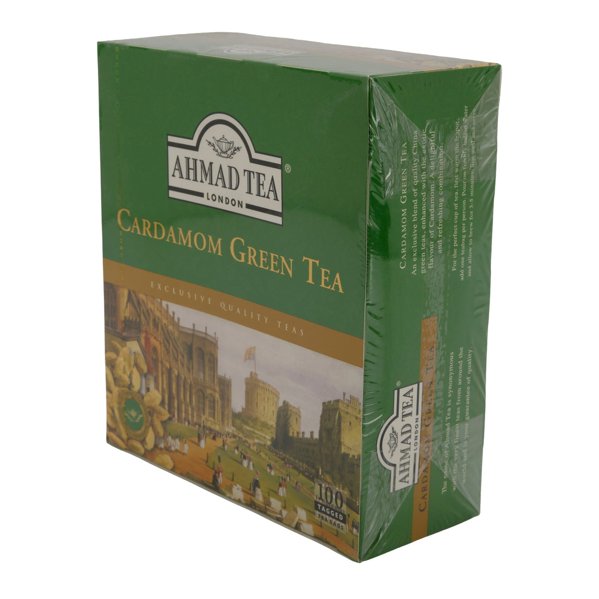 Grüntee Ahmad Tea | Cardamom Green Tea | Würzig-aromatisch mit Kardamom | 100 Teebeutel | 200g AHMAD TEA
