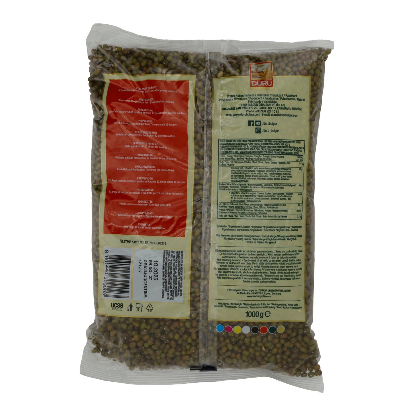 Hülsenfrüchte Duru | Mas Fasulye (fagioli mung) | Versatile | 1000g