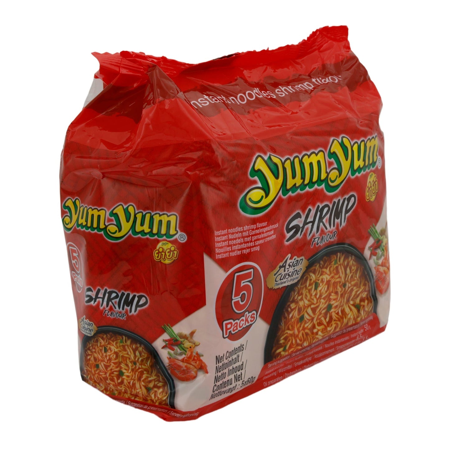 Instant Noodles Shrimp Flavour Yum Yum | Nudeln | Garnelengeschmack | 5 × 60 g YUMYUM