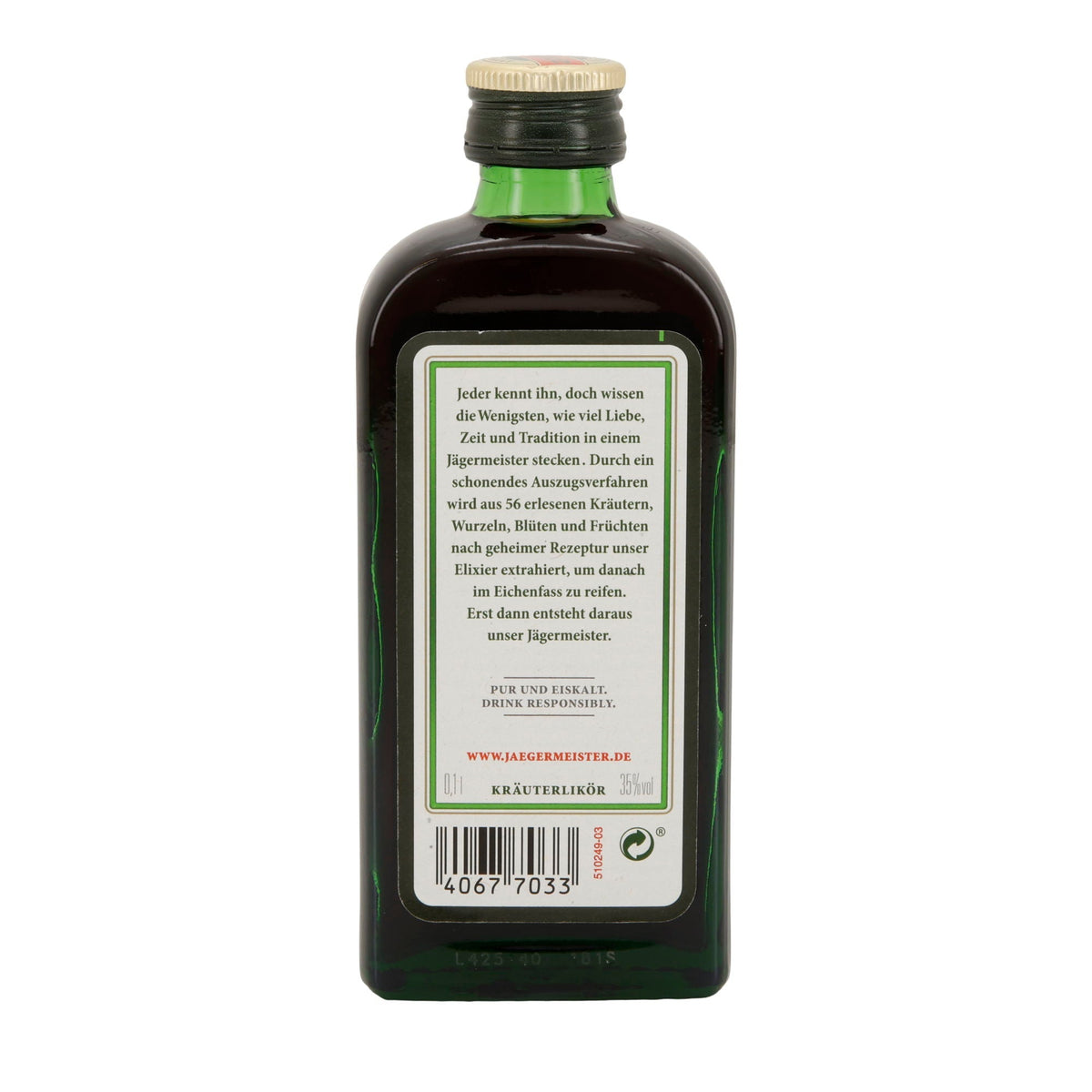 Jägermeister | Kräuterlikör | 56 Kräuter | 35 % vol | 100 ml Jägermeister