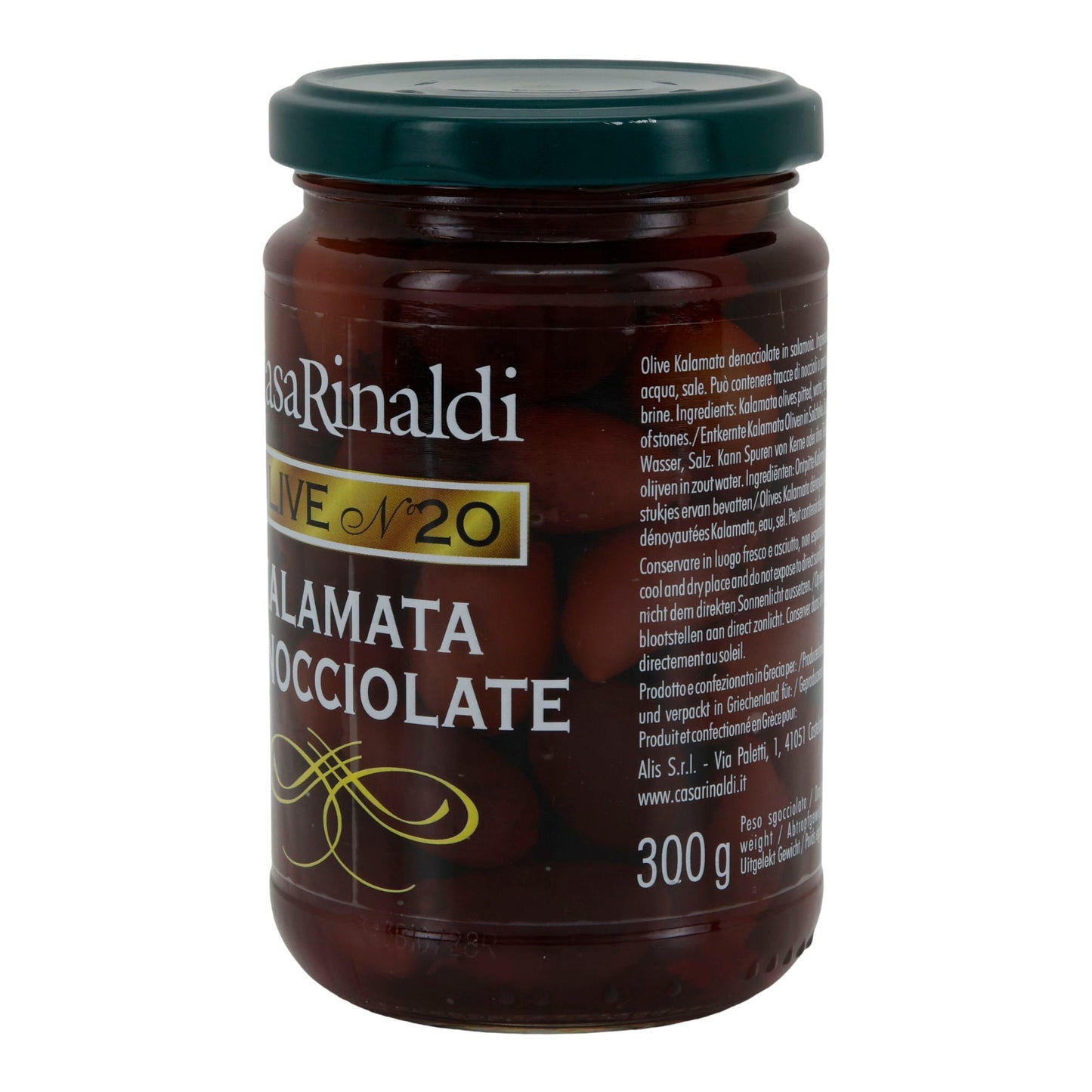 Kalamata-Oliven Casa Rinaldi | entsteint | in Salzlake | 300 g Glas CASA RINALDI