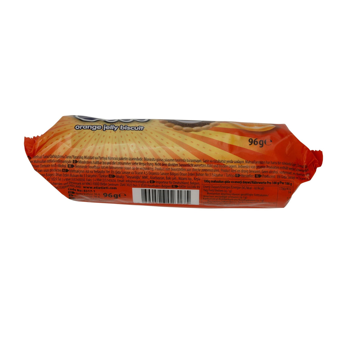 Kekse Eti Cin | Gebäck | Orangengelee und Schokoladenstreuseln | 96 g ETI
