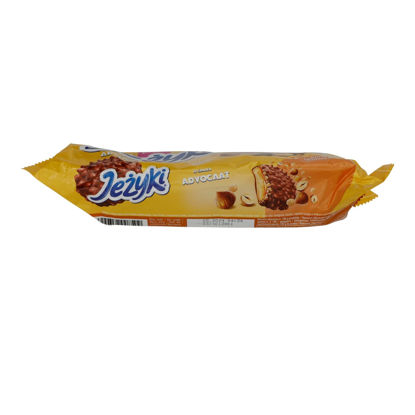 Kekse Jeżyki | Advocat | Mit Karamell, Haselnüssen & Reis-Crisps in Schokolade | 140g GOPLANA