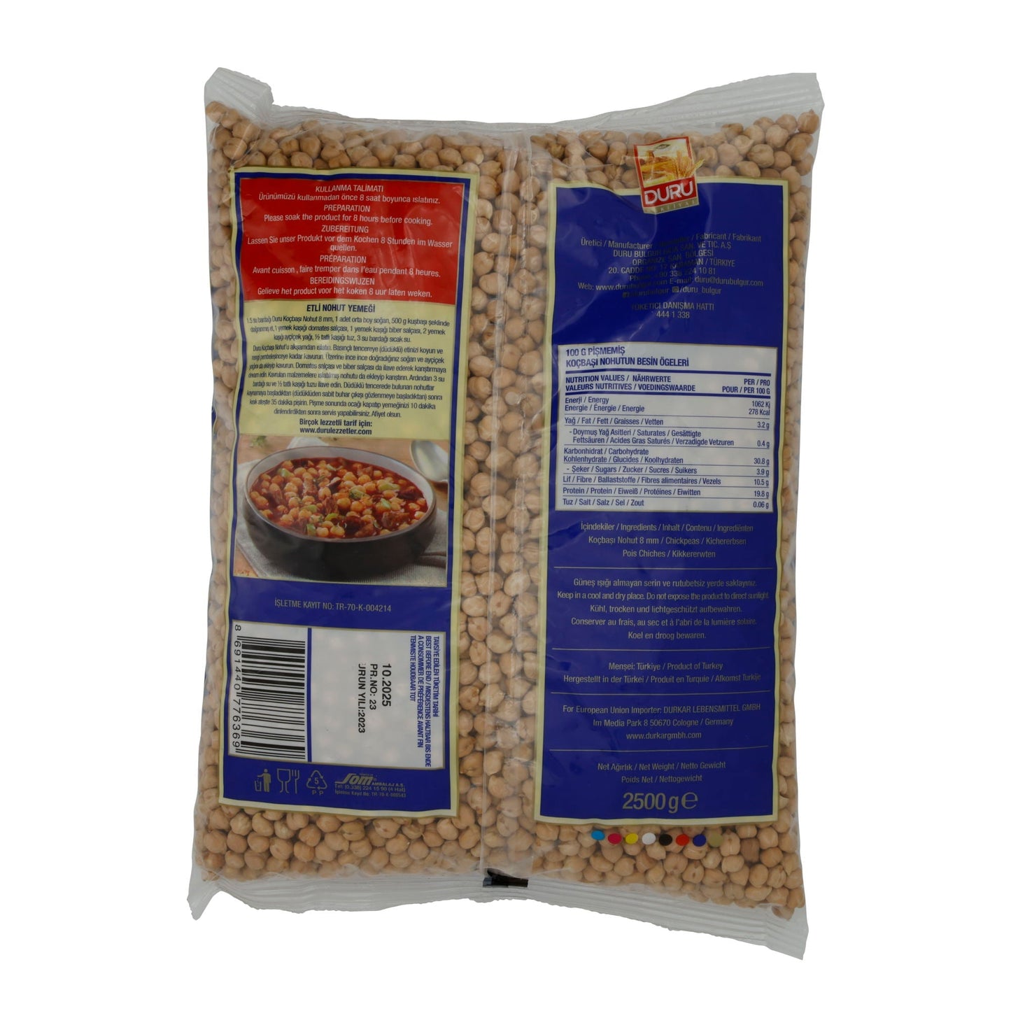 Kichererbsen Duru | Kocbaşı | Hochwertig, vielfältig | 2,5 kg DURU