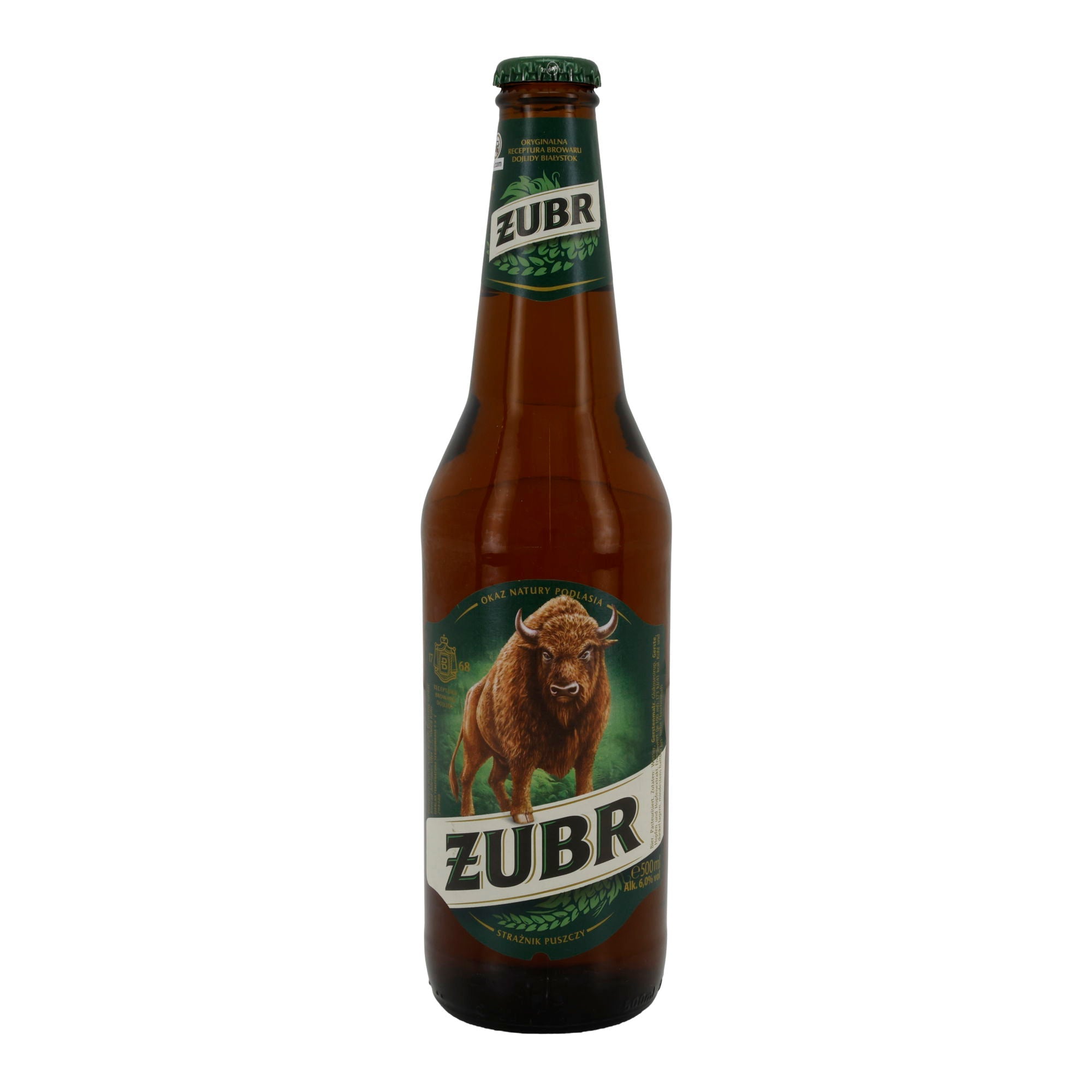 Lagerbier Żubr | Polnisches Bier | mit Bison - Motiv | 500 ml Flasche - Taste Your World