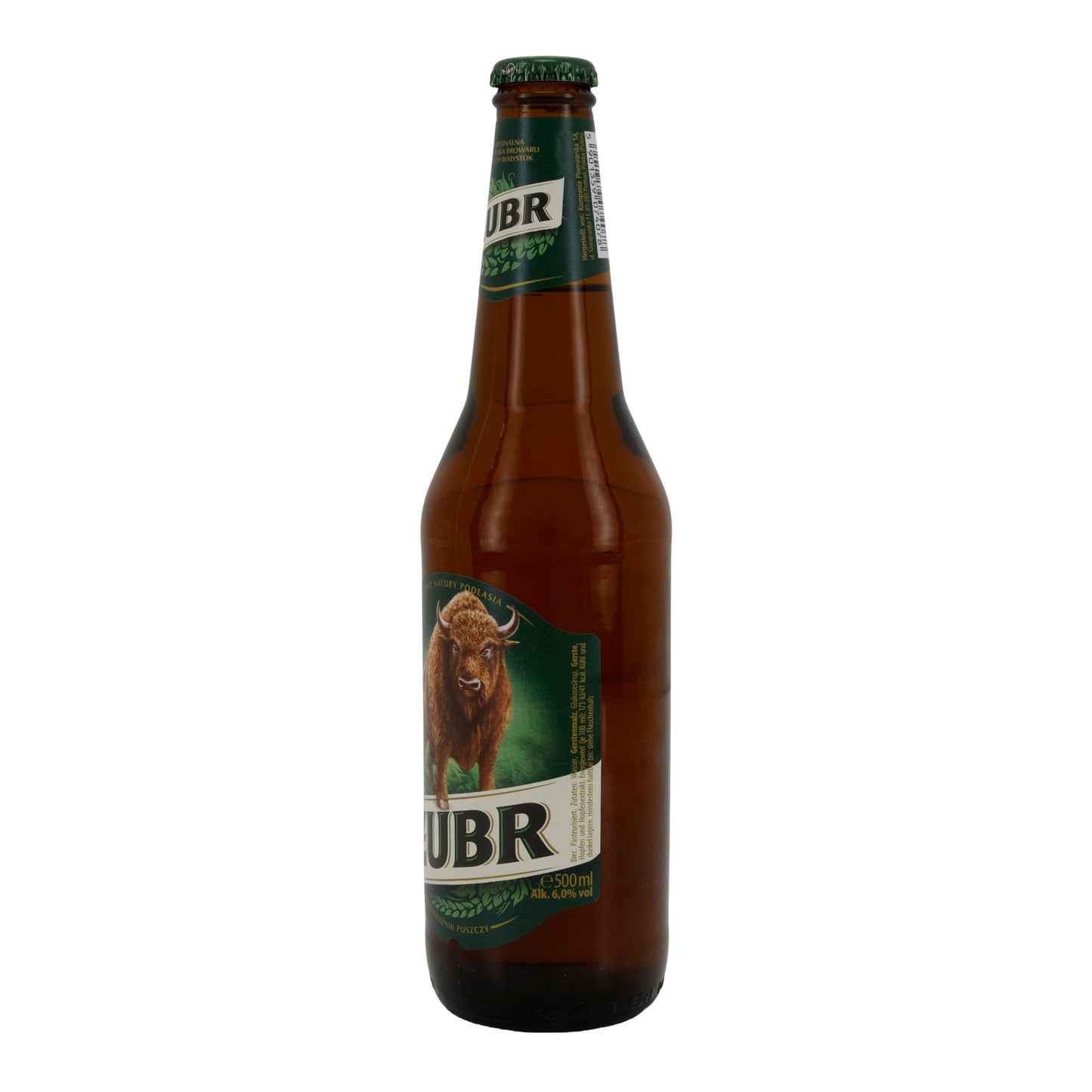 Lagerbier Żubr | Polnisches Bier | mit Bison-Motiv | 500 ml Flasche