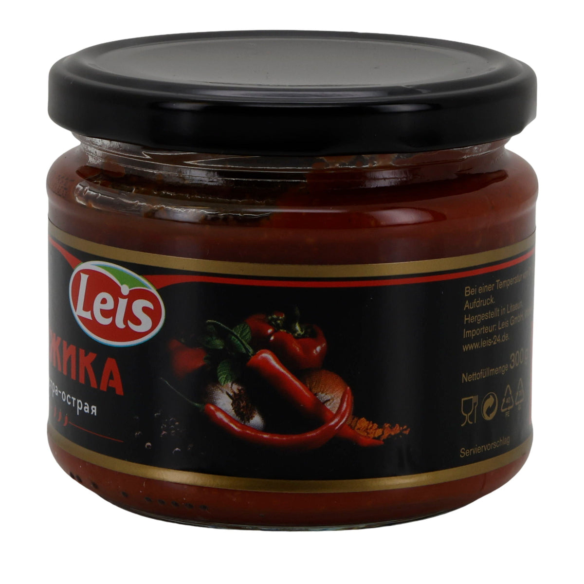 Leis Adjika | extra scharfe Würzsauce | mit Chili & Knoblauch | 300 g LEIS