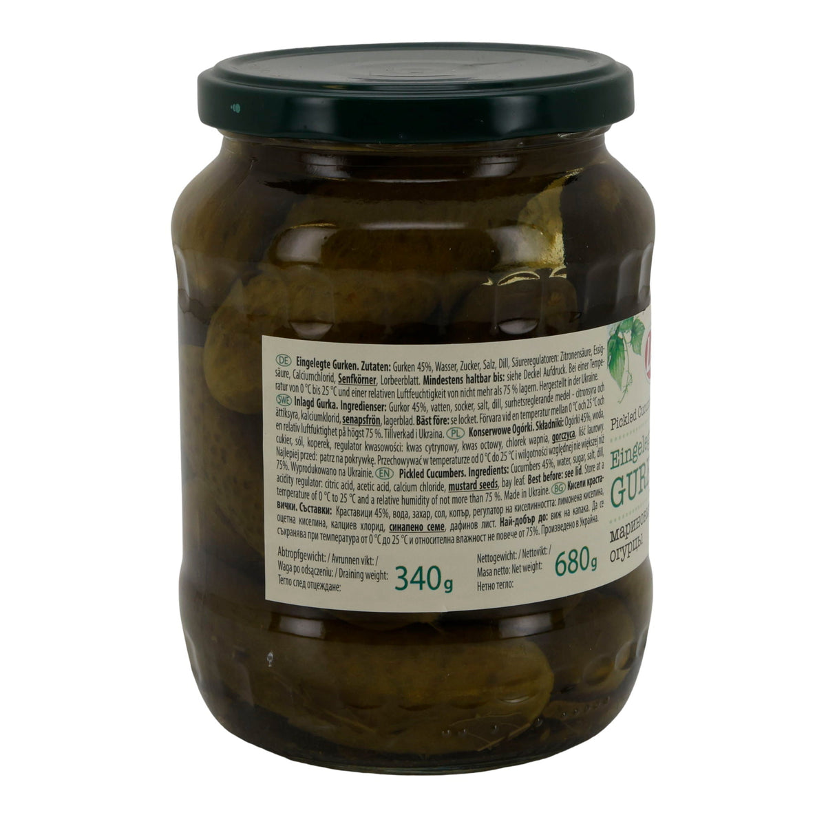 Leis Eingelegte Gurken | 6–9 cm | knackige Gewürzgurken mit Dill & Senfkörnern | 680 g LEIS