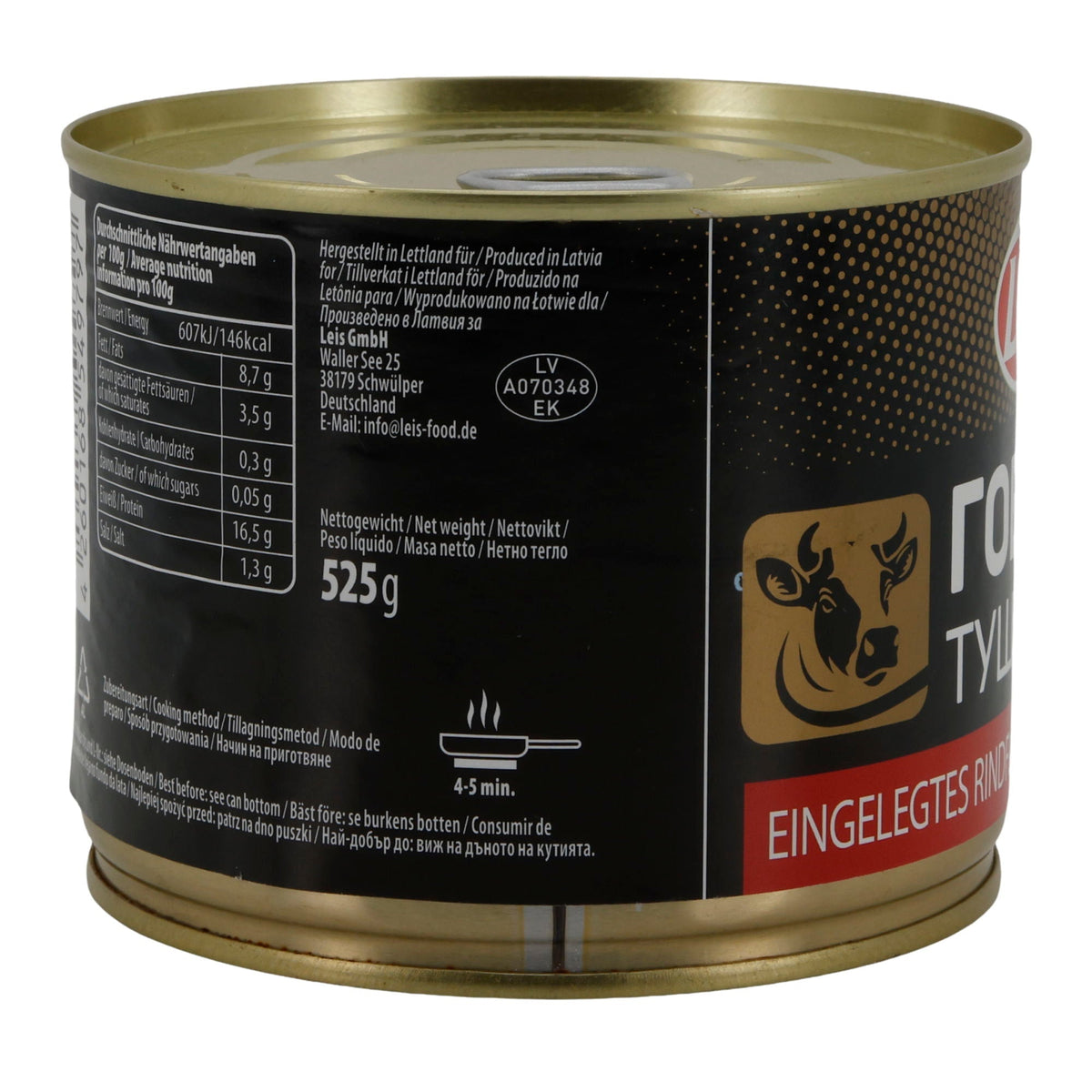 Leis Eingelegtes Rindfleisch mit Rinderherzen | 85 % Fleischanteil | 525 g LEIS