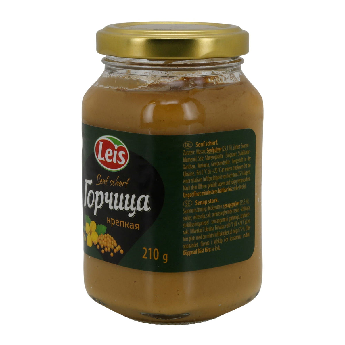 Leis Senf scharf | kräftiger Tafelsenf mit Gewürzen | 210 g Glas LEIS