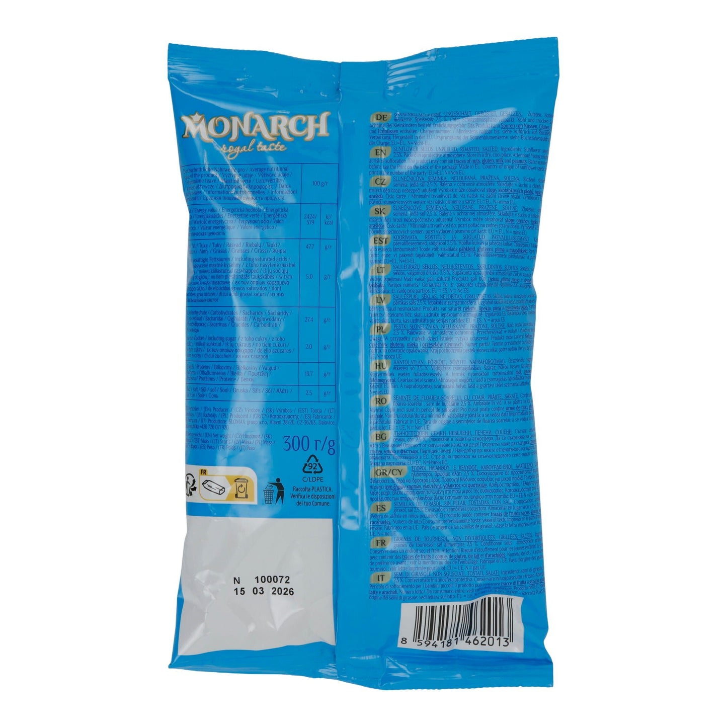 Monarch | Sonnenblumenkerne geröstet & gesalzen | mit Meersalz | 300 g