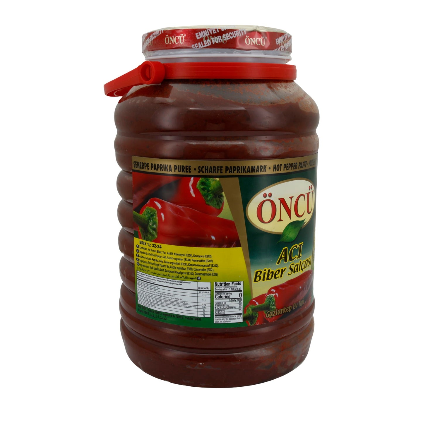 Paprikapasta Öncü | Aci Biber Salçasi | Pittig, huisgemaakt, Gaziantep-stijl | 4300 g