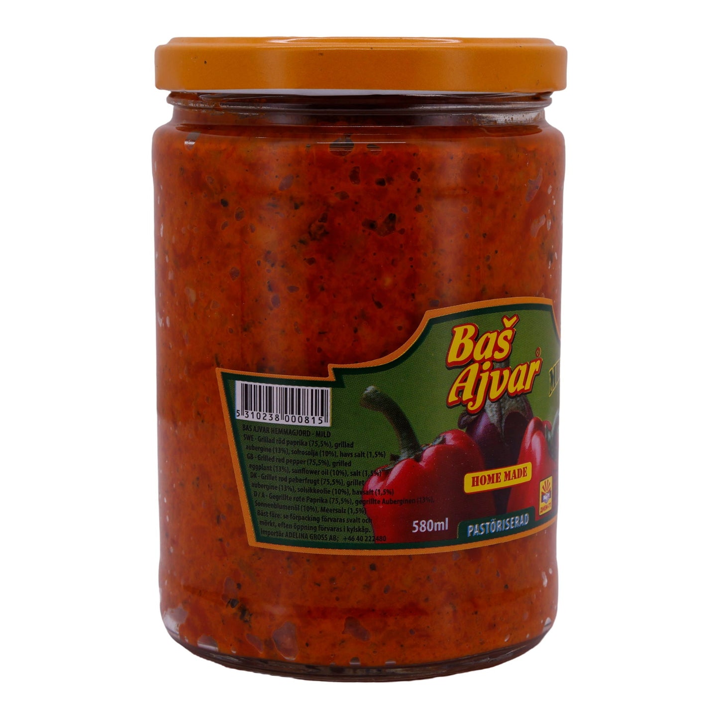 Basš Ajvar Mild, 580 g – Mildly spiced pepper sauce from North Macedonia