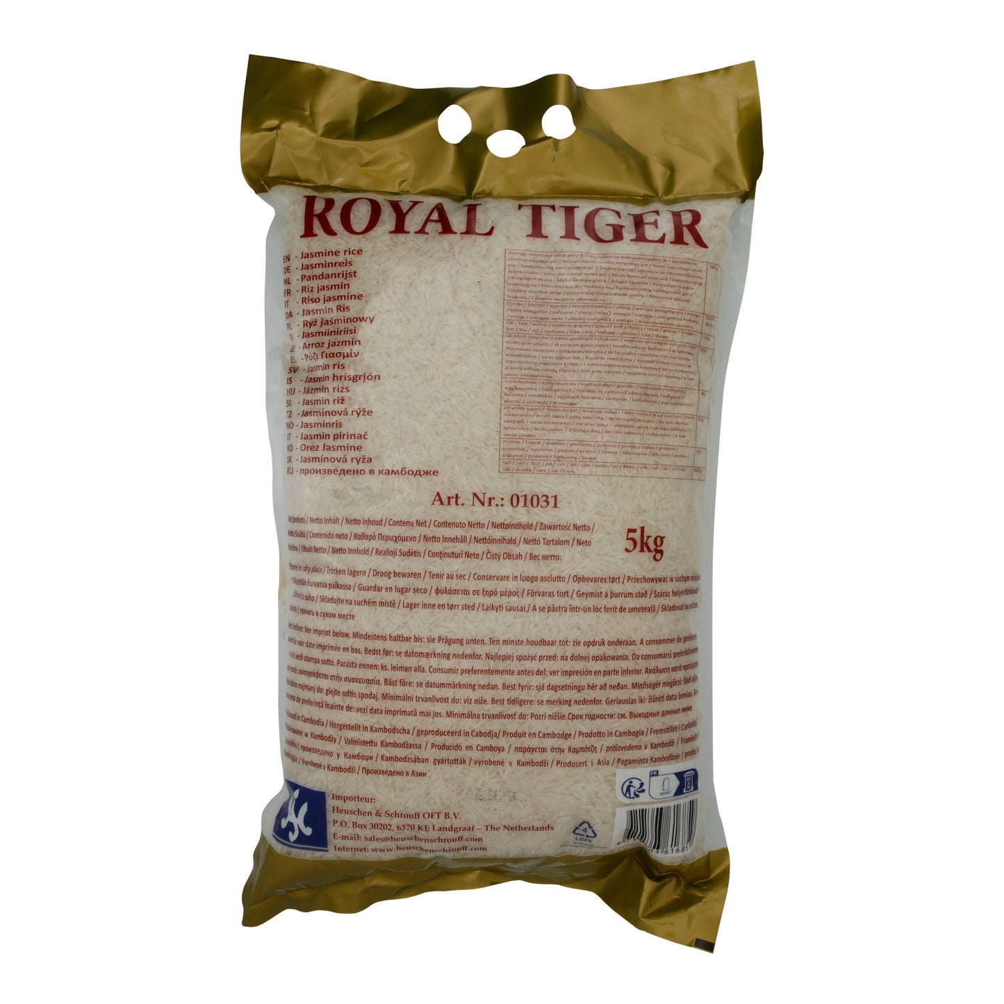 Reis Royal Tiger | Jasminreis | Aromatisch, Duftreis aus Kambodscha | 5 kg ROYAL TIGER
