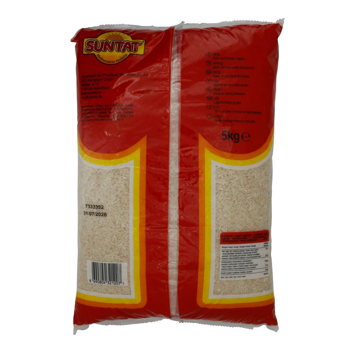 Reis Suntat | Pilavlik Pirinç | Hochwertig, Langkornreis, aromatisch | 5 kg