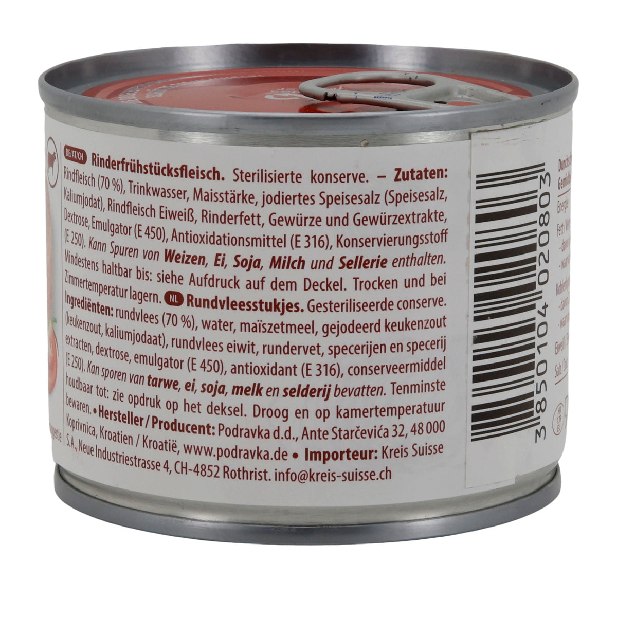 Rinderfrühstücksfleisch Podravka | Fleisch | Geräuchertes Rinderfrühstücksfleisch | 200 g PODRAVKA
