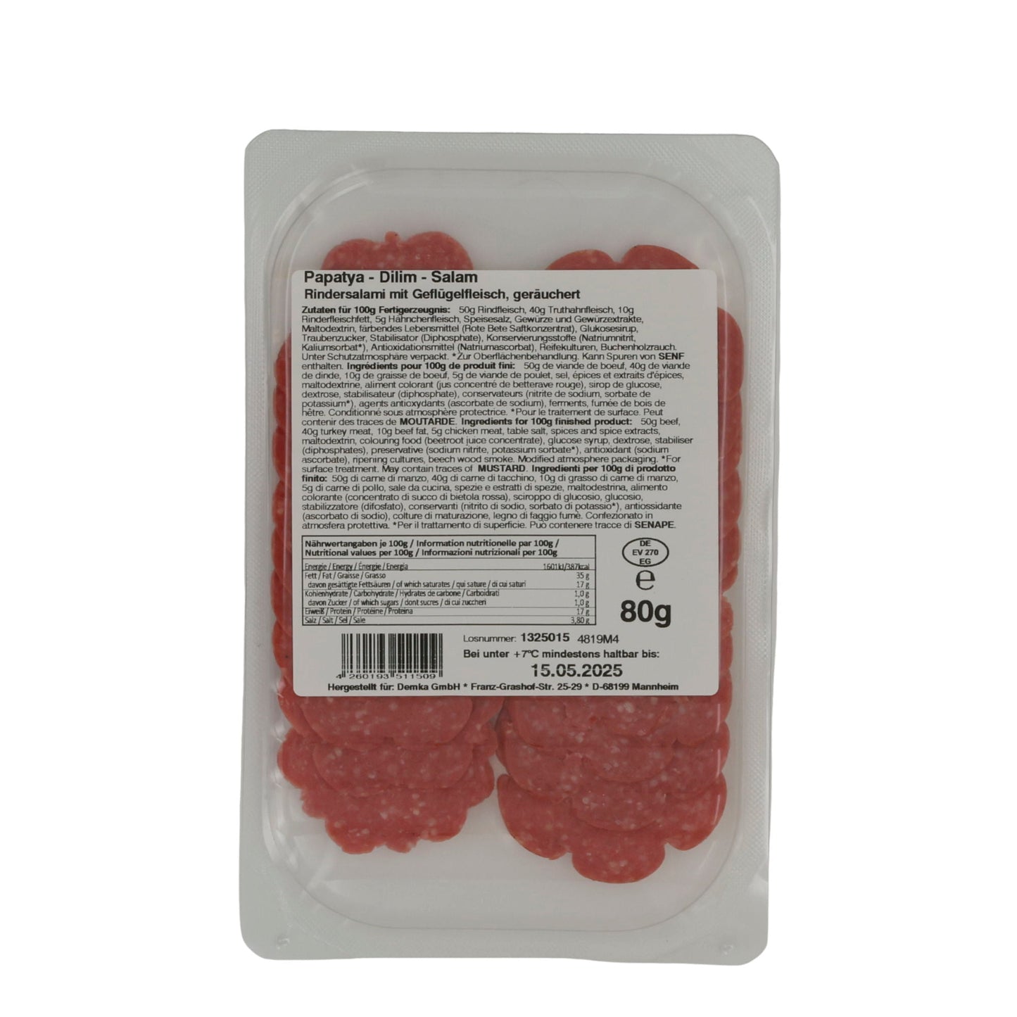 Rindersalami Özyörem Papatya Dilim Salam | Rindersalami | 80 g OEZYOEREM