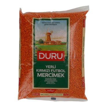 Runde Rote Linsen Duru Yerli Kırmızı Futbol Mercimek | Hülsenfrüchte | 2000 g DURU