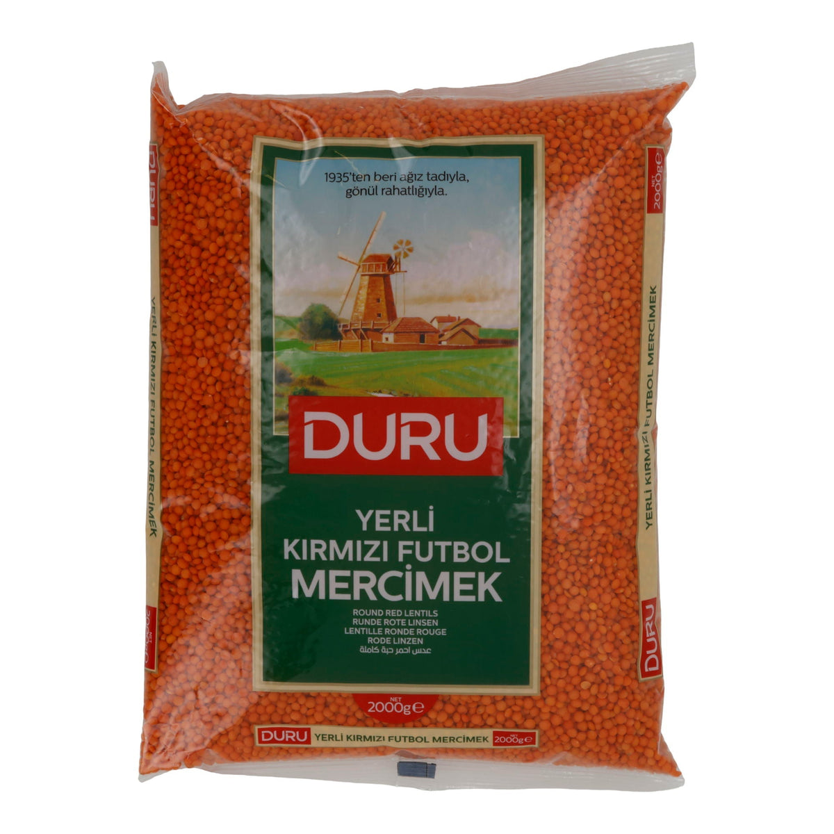 Runde Rote Linsen Duru Yerli Kırmızı Futbol Mercimek | Hülsenfrüchte | 2000 g DURU