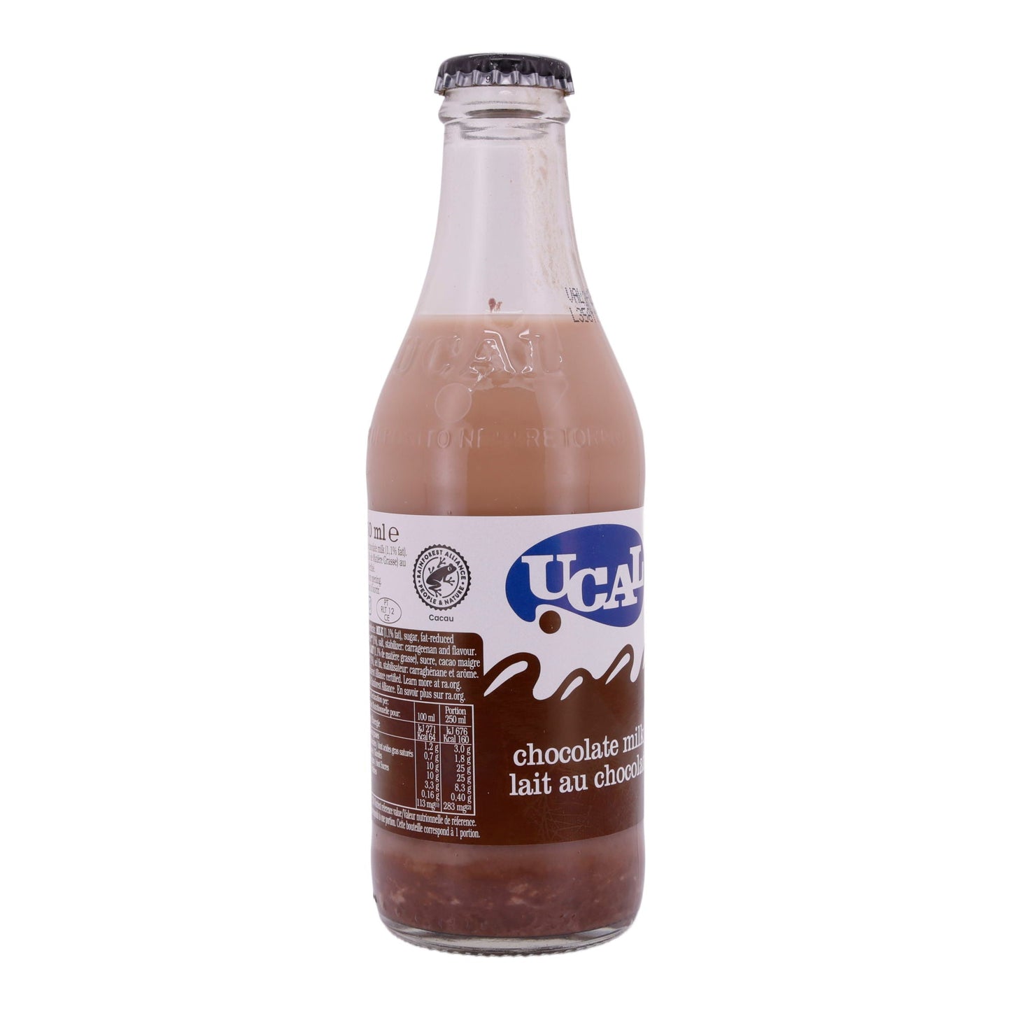 Latte al cioccolato UCAL | Latte al cioccolato | Gusto cremoso di cioccolato in bottiglia di vetro | 250 ml