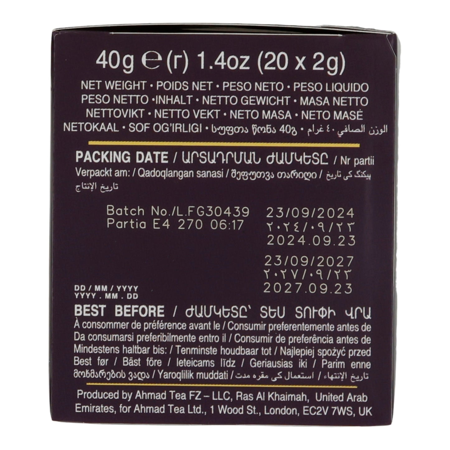 Schwarzer Tee Ahmad Tea | Blackcurrant Burst | Mit Fruchtstücken | 20 Teebeutel AHMAD TEA