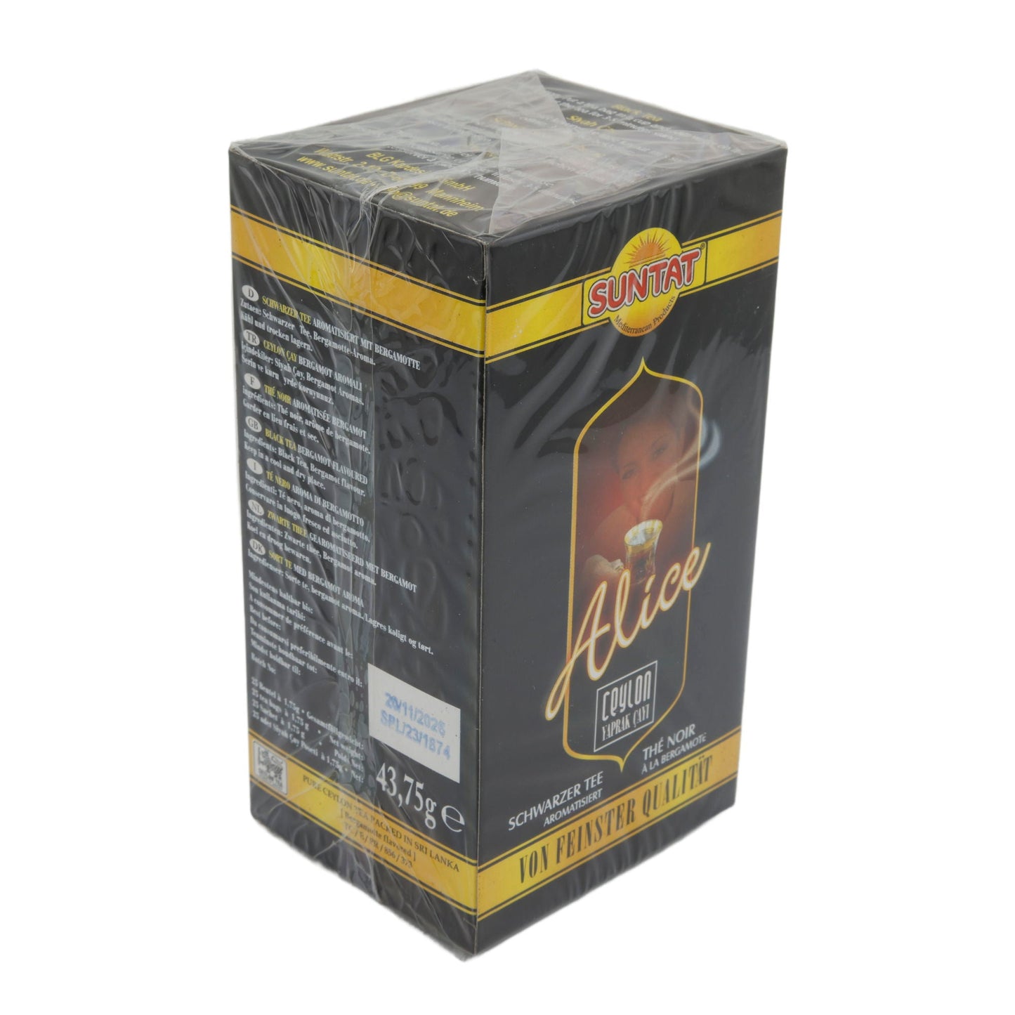 Tè nero Suntat | Alice Ceylon Tee | Aromatizzato al bergamotto | 43,75 g