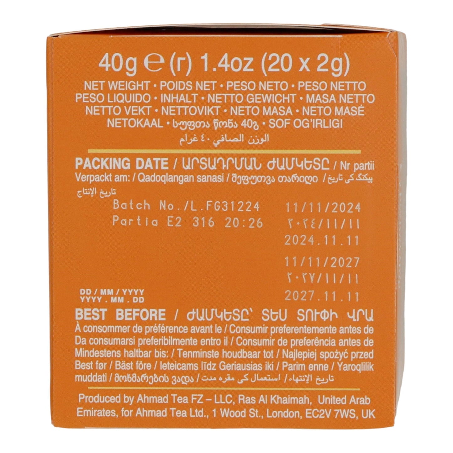 Schwarztee Ahmad Tea | Apricot Sunrise | Mit Aprikosenstücken & Aroma | 20 Teebeutel | 40g AHMAD TEA