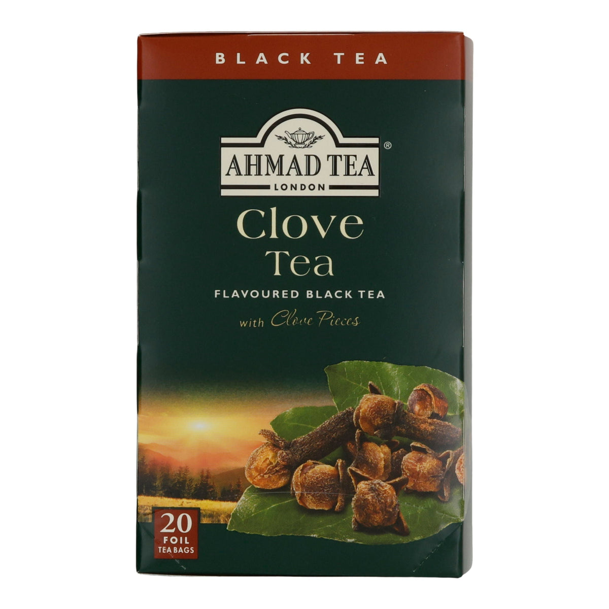 Schwarztee Ahmad Tea | Clove Tea | Mit Nelkenstücken | 20 Teebeutel | Würzig & Aromatisch AHMAD TEA