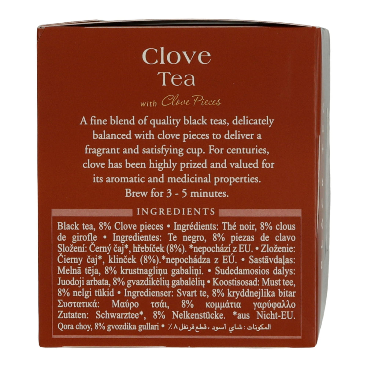 Schwarztee Ahmad Tea | Clove Tea | Mit Nelkenstücken | 20 Teebeutel | Würzig & Aromatisch AHMAD TEA
